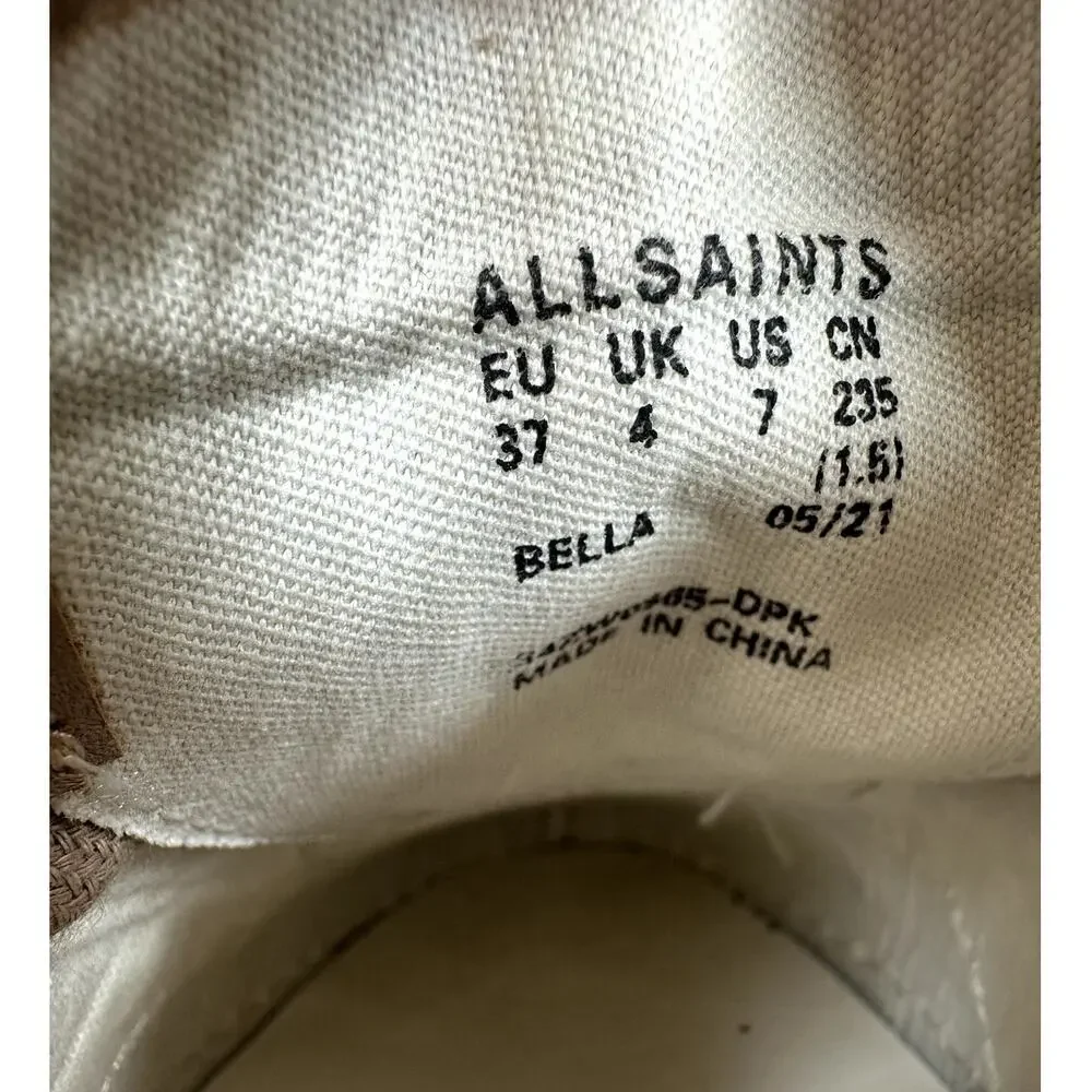 All Saints Bella Dusty Rose Pink Women's Suede Leather Platform Sneakers Size 7